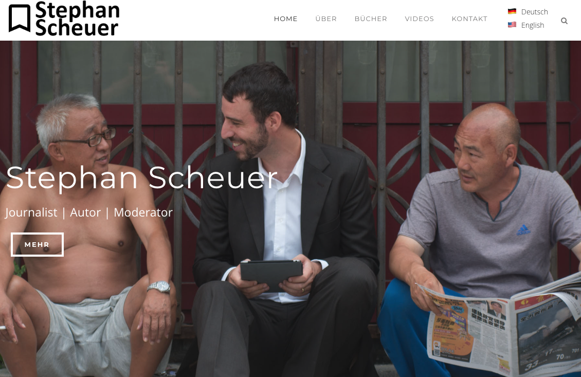 Screenshot der alten WordPress-Website von stephanscheuer.de aus Mai 2026